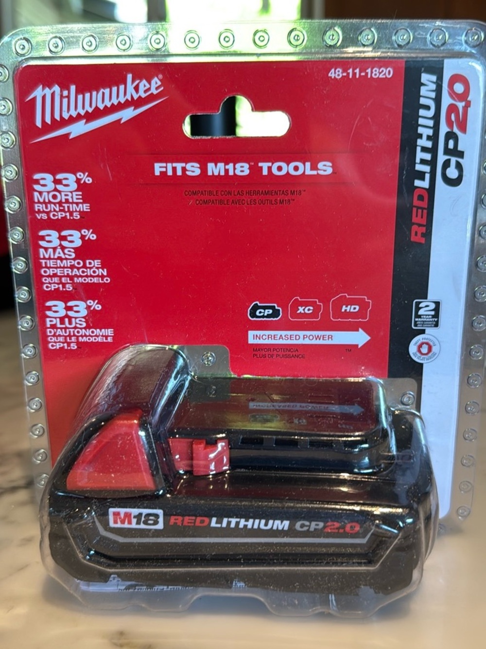 M18 REDLITHIUM CP2.0 Battery Pack - Red and Black